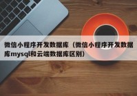 微信小程序开发数据库（微信小程序开发数据库mysql和云端数据库区别）