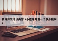 软件开发培训内容（小程序开发一个多少钱啊）